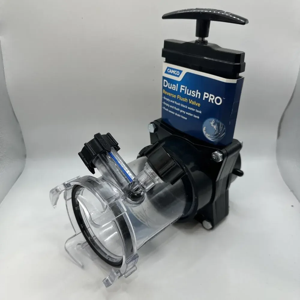 Camco Dual Flush Pro Camper/RV Holding Tank Rinser - Features 3-Inch Gate Valve